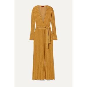 MISSONI ribbed metallic gold maxi cardigan